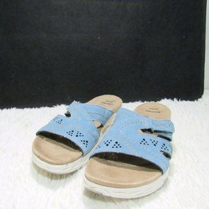 Moroccan Blue Suede Earth Origins Slide Sandals